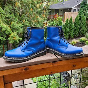 Blue Dr. Martens 1460 boots, New without tags, Mens US 8, Womens US 10